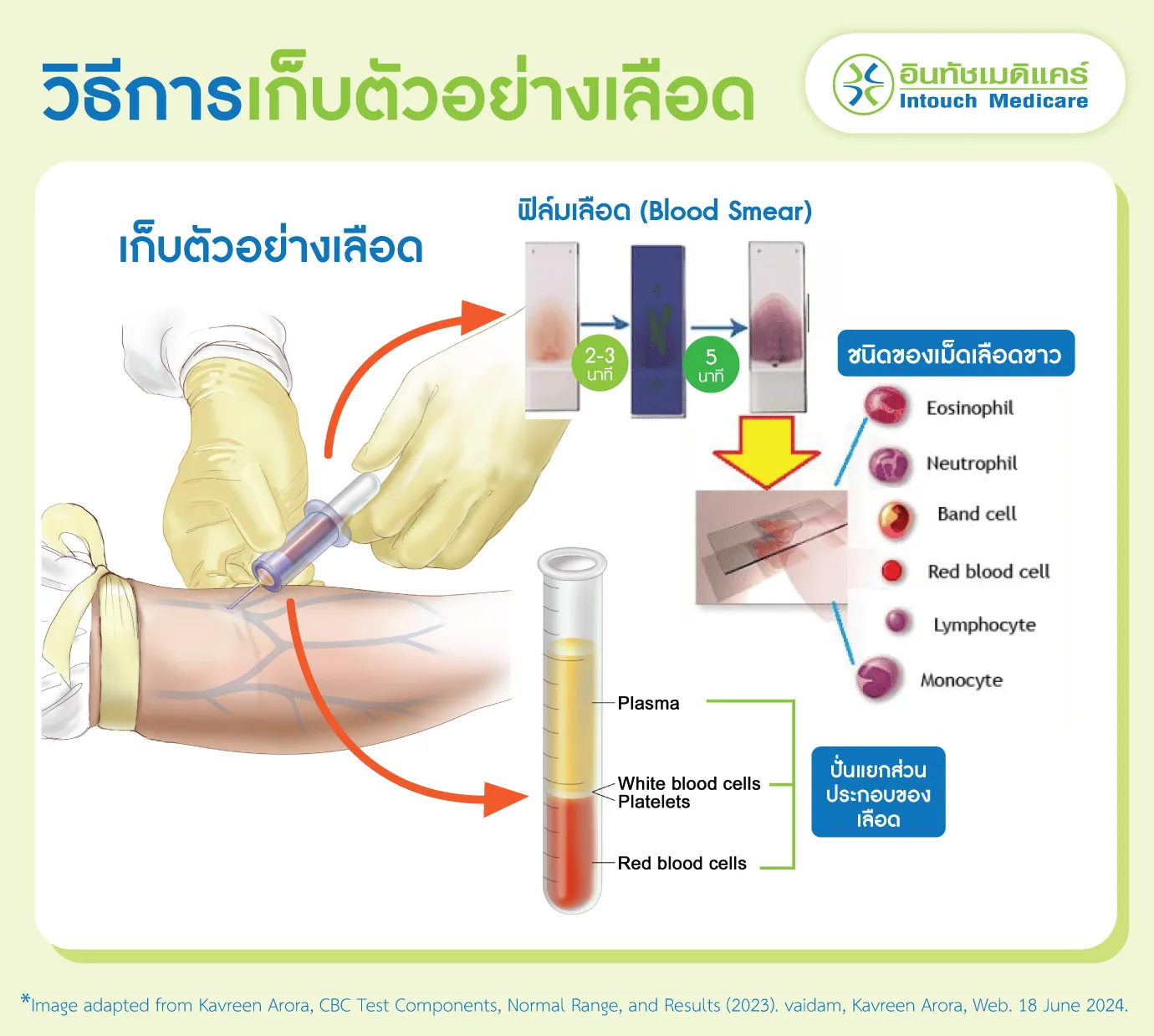  วิธีการเก็บตัวอย่างเลือด