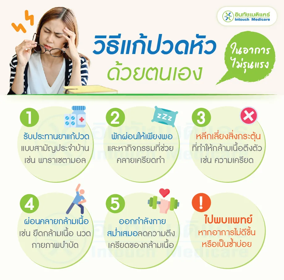 วิธีบรรเทาอาการปวดศีรษะปฐมภูมิด้วยตนเอง